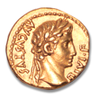 02Augustus 27BC-14AD gold coin bri mus